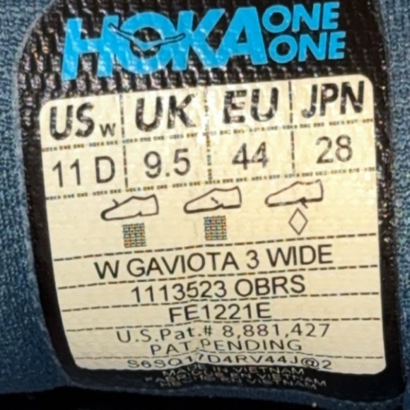 Hoka Sneakers/Shoes Gaviota 3 Color Blue/Pink Women’s Size 11D - Picture 3 of 16